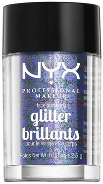 Veido blizgučiai NYX Professional Makeup Metallic Glitter, 2.5 g, įvairių spalvų violet