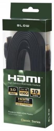 Vads Blow HDMI to HDMI HDMI Vīrietis, HDMI Vīrietis, 3 m, melna krās.