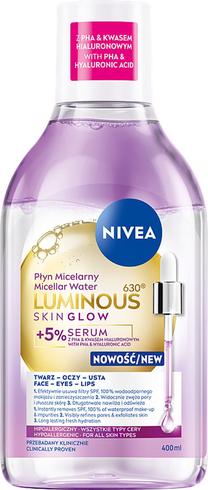 Micelārais ūdens Nivea Luminous 630º Skin Glow, 400 ml