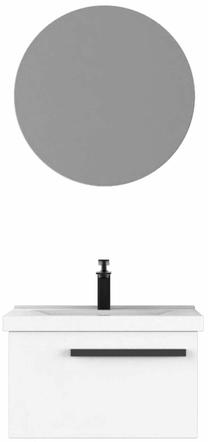 Vannas istabas mēbeļu komplekts Kalune Design Bulu, matēti balta krās., 46 cm x 65 cm x 41 cm