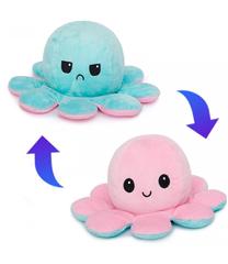 Mīkstā rotaļlieta Emotion Octopus, rozā krās./gaiši zila krās., 10 cm