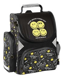 Skolas mugursoma Paso Smiley SM24LK-525, melna krās./dzeltena krās., 15 cm x 36 cm x 28 cm