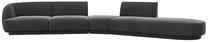 Modulinė sofa Micadoni Miley Blu14, grafito sp., dešininė, 372 x 160 cm x 70 cm