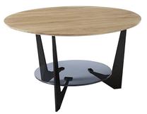 Kavos staliukas MCakcent Cadiz, ruda sp./juoda sp., 70 cm x 70 cm x 40 cm