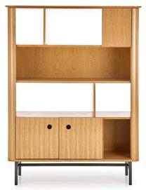 Pastatoma lentyna Smart Reg-2, ąžuolo sp./juoda sp., 153 cm x 37 cm x 117 cm