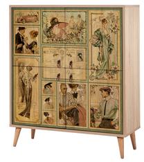 Spintelė Kalune Design Multilux 732, ruda sp./įvairių spalvų, 95 cm x 36 cm x 111 cm