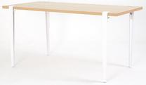 Stalas Kalune Design Pineios, balta sp./medžio sp., 75 cm x 150 cm x 75 cm