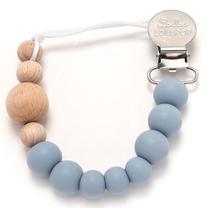 Čiulptukų ir kramtukų laikiklis Loulou Lollipop Dusty Blue, mėlyna sp.