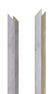 Vertikāla durvju aploda Domoletti, 209.5 cm x 14 - 18 cm x 2 cm, labais, pelēka ozola krās.