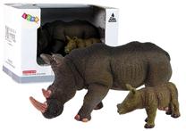 Figūrėlių rinkinys Lean Toys The Worl Of Animals Rhinoceros, 2 vnt., ruda sp.