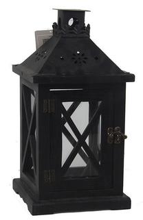 Фонарь Polar Lanterns, дерево/металл, 28 см, черный цв.