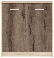 Komoda Nepo Plus S435-KOM2D-DSO/DMON, ąžuolo sp./ruda sp./tamsiai ruda sp., 84 cm x 80 cm x 34 cm
