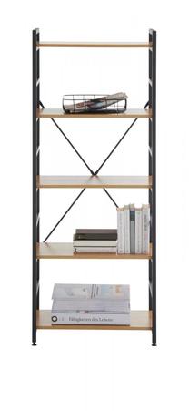 Pastatoma lentyna MCA Branca 40271ES5, ąžuolo sp./juoda sp., 151 cm x 60 cm x 34 cm