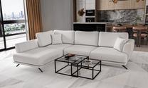 Kampinė sofa Larde Softis 17, balta sp., kairinė, 191 x 276 cm x 90 cm