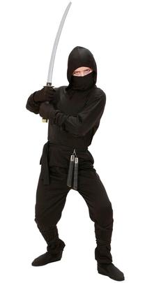 Kostīms bērniem, supervaronis Widmann Ninja, melna krās., 128 cm