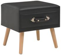 Naktinis staliukas VLX Faux Leather 247537, juoda sp., 40 cm x 40 cm x 35 cm