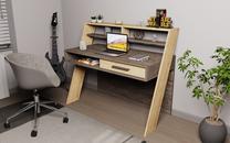 Kirjutuslaud Kalune Design Soho 322RTC1366, 59.6 cm x 123.6 cm, 104.3 cm, tamm v./pruun v.