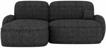 Kampinė sofa - lova Tesalia Bouclé Royal 01, tamsiai pilka sp., kairinė, 150 x 247 cm x 93 cm