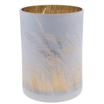 Подсвечник Lou Poaceae, стекло, Ø 18 см, 24 см, золотой цв./белый цв.
