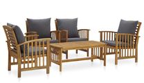 Āra mēbeļu komplekts VLX Garden Lounge Set, pelēks krās./brūns krās., 4 sēdvietas