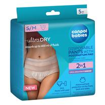 Pēcdzemdību biksītes Canpol Babies Ultra Dry, balta krās., -, S/M, 5 gab.