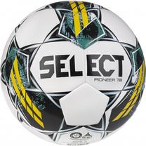 Futbolo kamuolys Select Pioneer TB FIFA Basic V23, 4 dydis, balta sp./juoda sp./geltona sp.