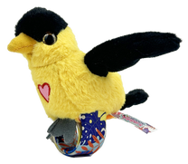 Rotaļu dzīvnieks putns HAPPY YAPPERS Oriole 9596, melna krās./dzeltena krās.