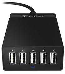 USB šakotuvas RaidSonic IcyBox 5-Port USB Fast Charging Device, 120 cm