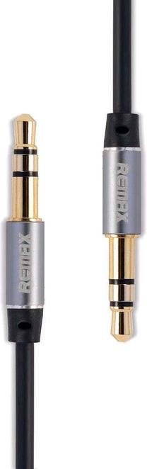 Laidas Remax Aux Jack Cable L100 3.5 mm male, 3.5 mm male, 1 m, sidabro sp./juoda sp.