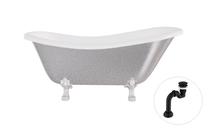 Vonia, laisvai pastatoma Besco Otylia Glam, 170 cm x 77 cm x 69.5 cm, ovalas, sidabro sp./chromo sp.