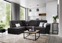 Kampinė sofa Siber Loco 5, tamsiai pilka sp., kairinė, 186 x 270 cm x 93 cm