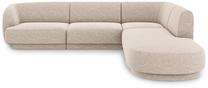 Kampinė sofa Micadoni Home Miley Chenille 6 Seats, šviesiai ruda sp., dešininė, 252 x 220 cm x 74 cm