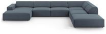 Kampinė sofa Micadoni Home Jodie Panoramic 7 Seats, mėlyna sp., dešininė, 364 x 262 cm x 70 cm