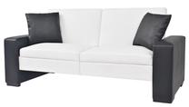 Sofa-lova VLX 245002, balta sp./juoda sp., 81.5 x 175.5 cm x 81 cm