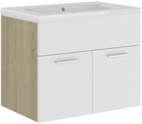 Vonios spintelė su praustuvu VLX Classic 3070825, ruda sp., 38.5 cm x 60 cm x 46 cm