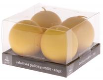 Свеча, формовая Polar, 12.5 час, 450 г, 4 шт., желтый цв.