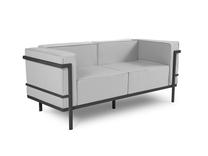 Lauko sofa Calme Jardin Cannes CAL_2S_83_F2_CANNES2, grafito sp./šviesiai pilka sp., 70 cm x 164 cm x 70 cm