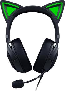 Laidinės žaidimų ausinės vaikams Razer Kraken Kitty V2, juoda sp./žalia sp.