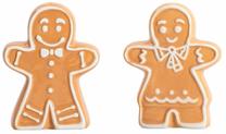 Sāls un piparu trauka komplekts Homla Lokka in the form of gingerbread 242678, brūna krās./balta krās., 9 cmx2.8 cm