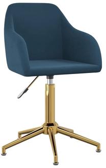 Darba krēsls VLX Swivel Velvet 330700, 51.5 x 53 x 77 - 89 cm, zila krās.