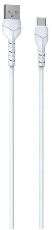 Telefona lādētājs Devia V2, 1 x USB/1x USB Type-C, 100 cm, balta krās.