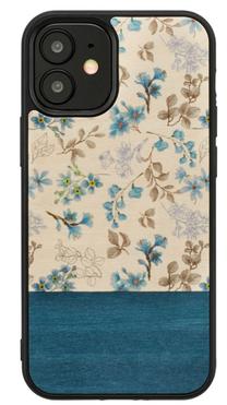 Чехол для телефона Man&Wood Blue Flower, черный цв./многоцветный, Apple