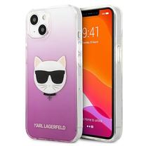 Telefono dėklas Karl Lagerfeld Choupette Head for iPhone 13 mini, skaidri sp./rožinė sp., Apple