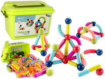 Magnetinis konstruktorius Lean Toys Magnetic 14671, 145 vnt., įvairių spalvų