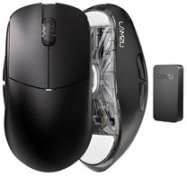 Bezvadu spēļu pele Lamzu Atlantis Mini 4K, 2.4ghz wireless / usb, melns krās.
