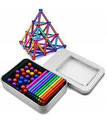 Magnētiskais konstruktors Magnetic Constructor 7680895517079, 126 gab., daudzkrāsaina