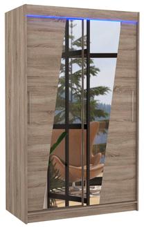 Spinta ADRK Texas LED, ruda sp./rusva sp., 58 cm x 120 cm x 200 cm, su veidrodžiu
