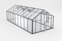 Теплица Gampre Sanus Hybrid XL-18, закаленное стекло, 6.40 x 2.90 м, 6 мм, черный цв.