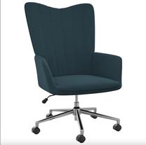 Krėslas VLX Relaxing Velvet 327775, mėlyna sp./sidabro sp., 69 cm x 61.5 cm x 102 cm