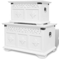 Lādīte VLX Two Piece Storage Chest Set, balta krās., 54 x 33 x 30 cm